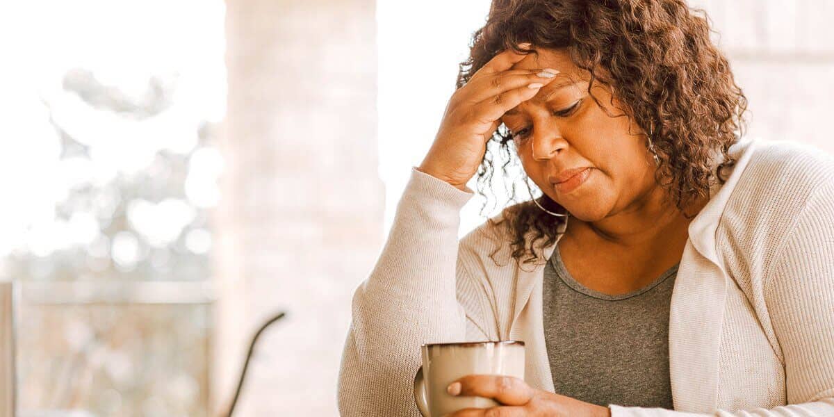 Upset woman thinking